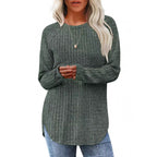 Damen lässiger Pullover mit geripptem Muster und weitem Schnitt R&B