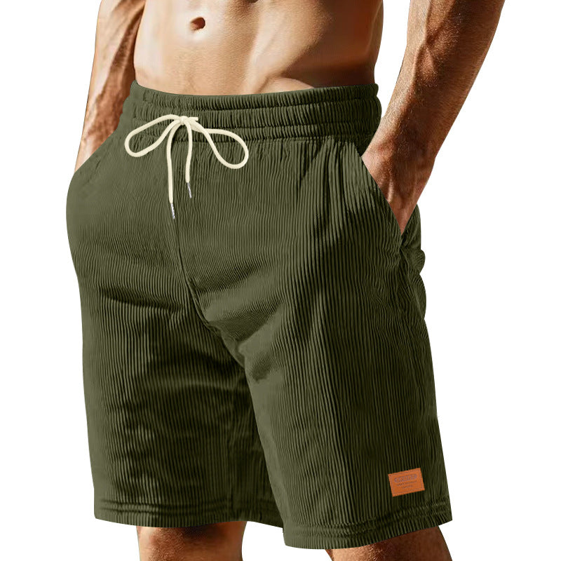 Herren nan lässige Bermudashorts aus feinstrukturiertem Baumwollmix mit elastischem Bund und Kordelzug R&B
