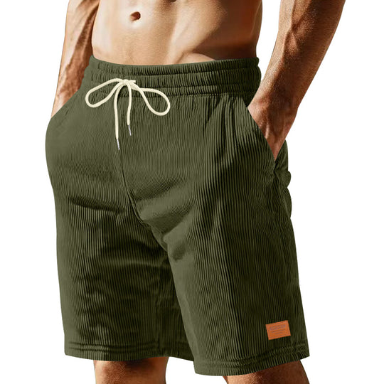 Herren nan lässige Bermudashorts aus feinstrukturiertem Baumwollmix mit elastischem Bund und Kordelzug R&B