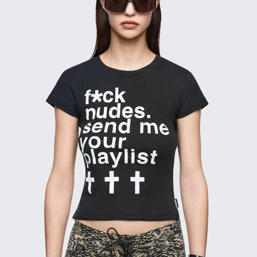 Damen Crop-Top mit auffälligem Grafikdesign R&B