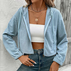 Damen Kapuzenjacke mit strukturiertem Waffelstrickdesign