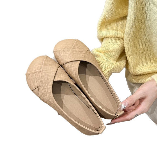 Damen Ballerinas mit hochwertiger Lederoberfläche und elegantem Querriemen R&B