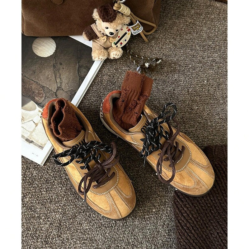 Damen modische Sneakers mit strapazierfähigem Wildleder und atmungsaktiver Sohle R&B