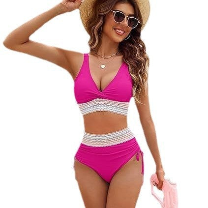 Damen Hochgeschnittener Bikini mit romantischem Spitzen-Detail R&B
