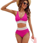 Damen Hochgeschnittener Bikini mit romantischem Spitzen-Detail R&B