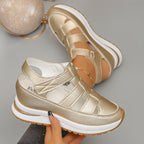 Damen Sportliche Wedge-Sandalen mit verstellbaren Riemen und rutschfester Sohle R&B
