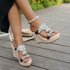 Damen Wedge-Sandalen mit funkelndem Verzierungsdesign R&B