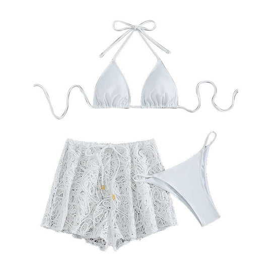 Damen Strandshorts mit zartem Häkelmuster R&B