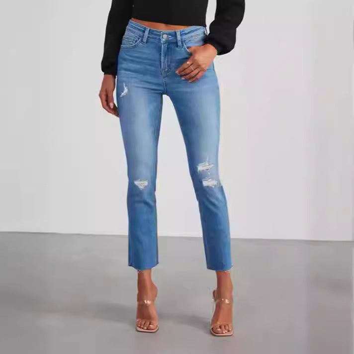 Damen zeitlose Jeans im modernen Schnitt mit cropped Bein R&B