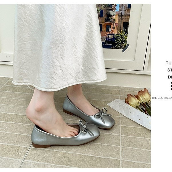 Damen Elegante und bequeme Ballerinas mit süßem Schleifen-Detail R&B