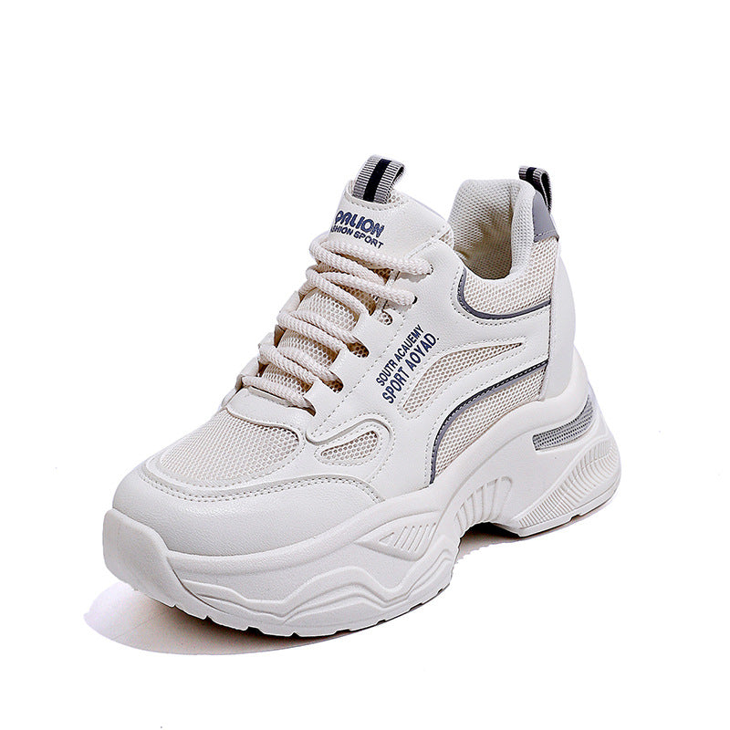 Damen Modische Sneakers mit dicker Plattform und atmungsaktiver Oberseite R&B