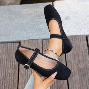 Damen Elegante Ballerinas mit verstellbarem Riemen R&B