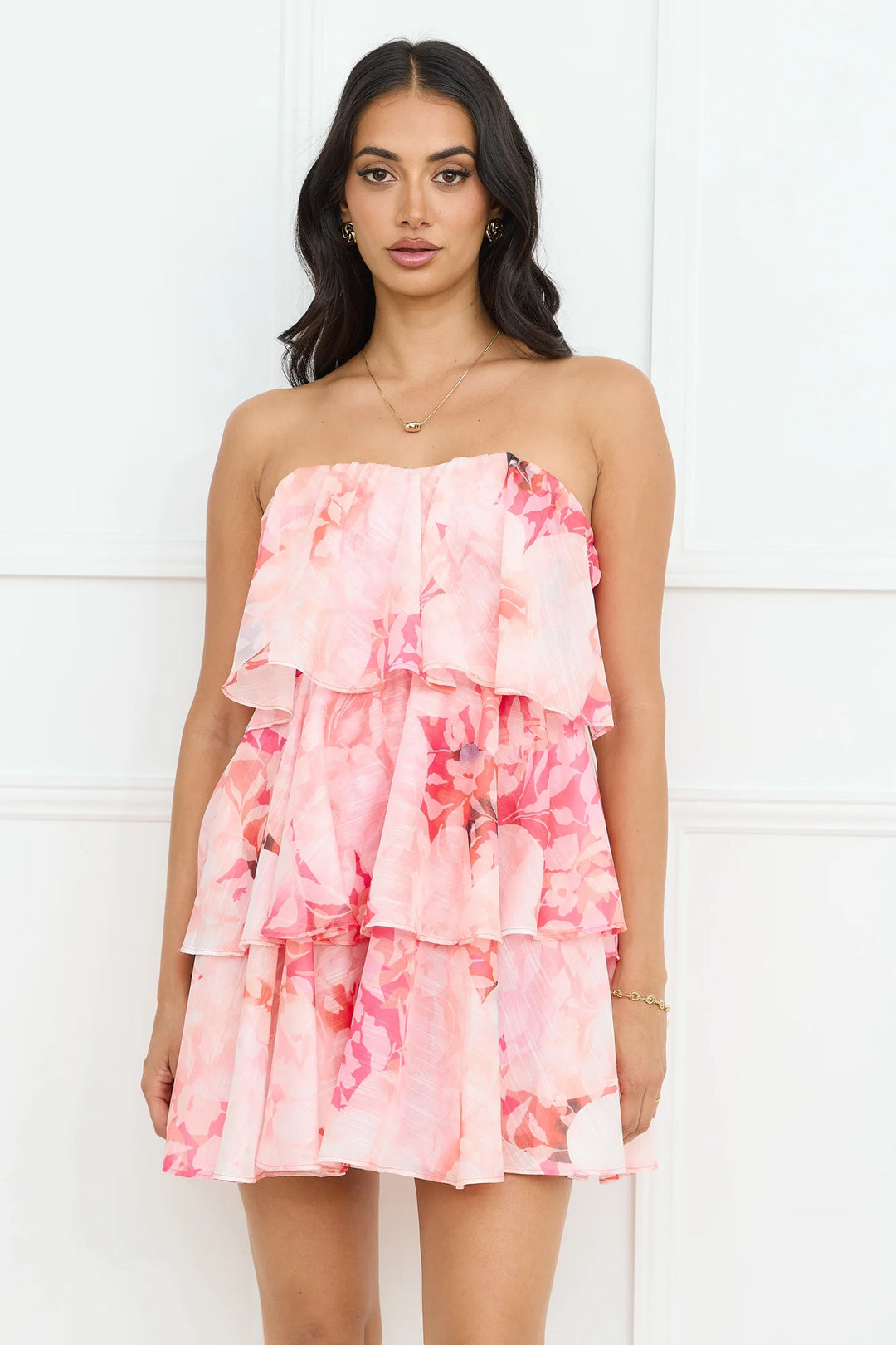 Damen Voluminöses Trägerkleid mit fließendem Schichten-Design R&B