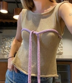 Damen Strickoberteil mit raffinierten Knoten- und Schleifendetails R&B