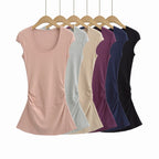 Damen elegantes Jersey-Kleid mit Raffung