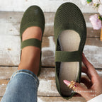 Damen atmungsaktive Slipper mit elegantem Riemendesign und flexibler Sohle R&B