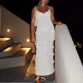 Damen elegantes Häkel-Maxikleid mit floralem Design R&B