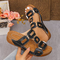 Damen Plateau-Sandalen mit modischem Riemendesign und eleganten Schnallen R&B