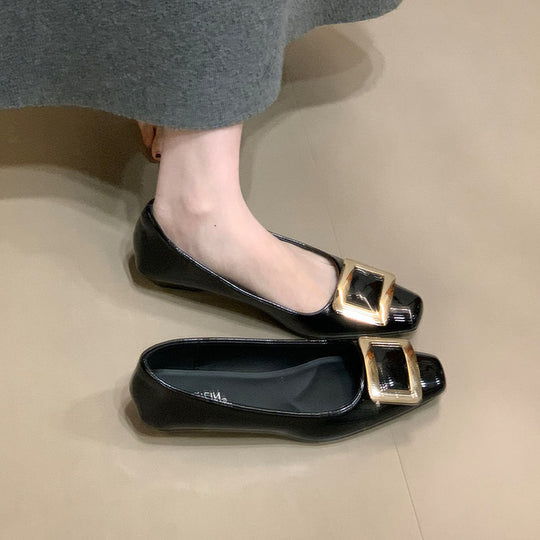 Damen Ballerinas mit eleganter Schnalle und hochwertiger Lackoberfläche R&B