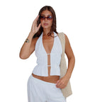 Damen verspieltes Wickeltop mit elegantem Schnürdesign R&B