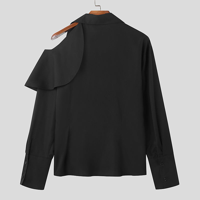 Damen Modische Bluse mit asymmetrischem Kragen und hochwertiger Verarbeitung R&B