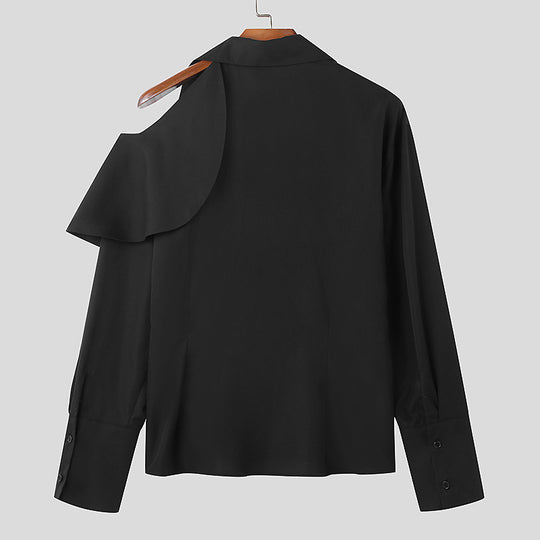 Damen Modische Bluse mit asymmetrischem Kragen und hochwertiger Verarbeitung R&B