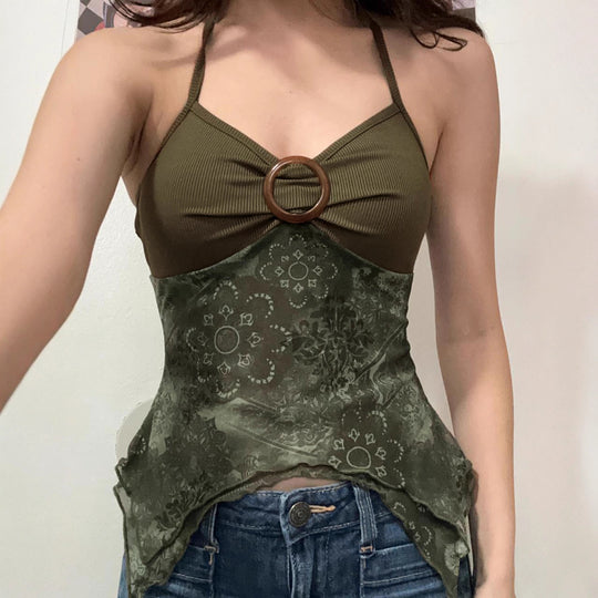 Damen sexy Spitzenoberteil mit floralem Design und verstellbaren Trägern R&B