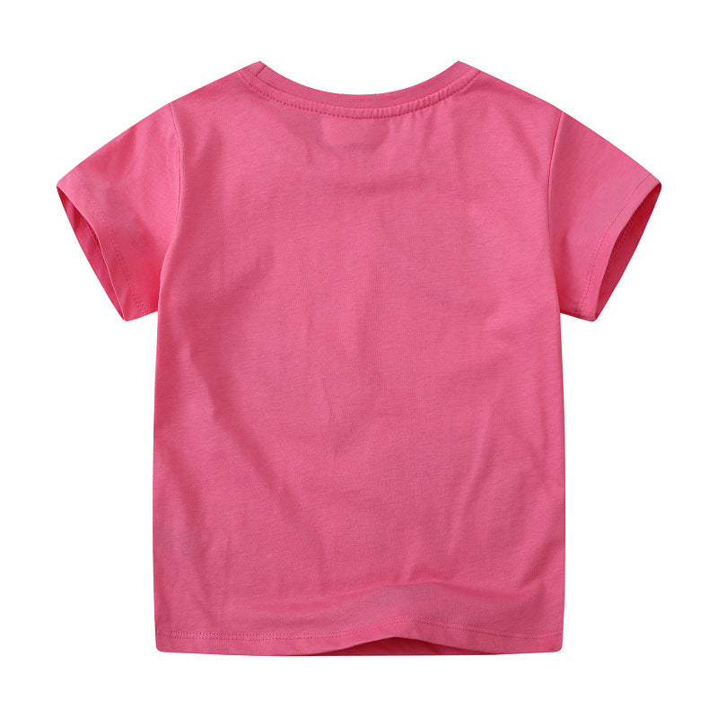 Mädchen T-Shirt mit glitzerndem Regenbogen-Design R&B