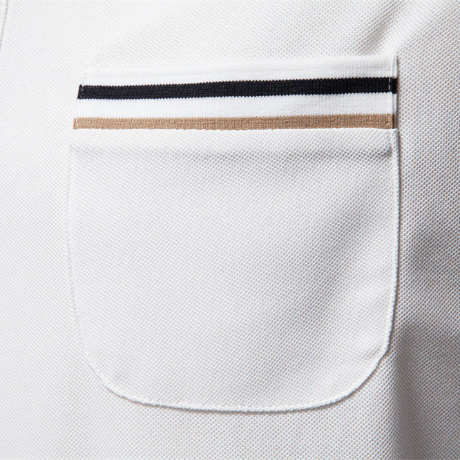 Herren Poloshirt mit modernem Streifenakzent und samtweichem Gewebe R&B