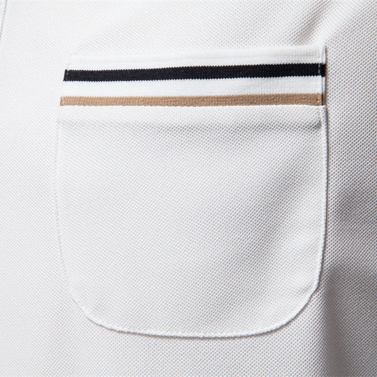Herren Poloshirt mit modernem Streifenakzent und samtweichem Gewebe R&B