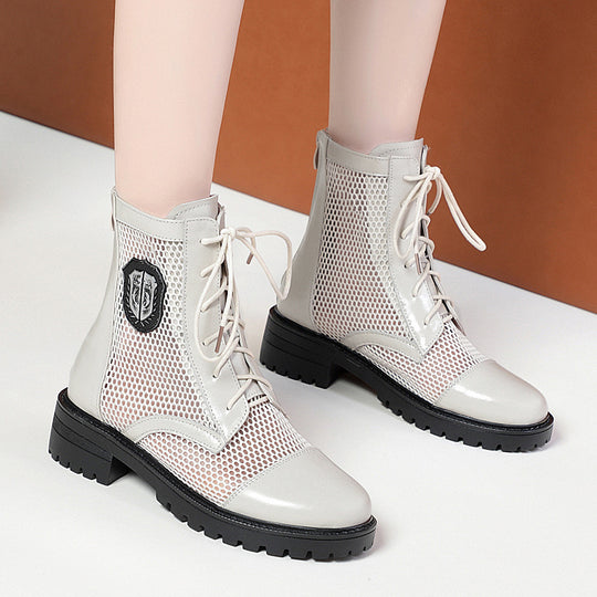 Damen Modische Stiefeletten aus atmungsaktivem Netzmaterial mit robusten Profilsohlen R&B