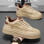 Damen modische Sneakers mit erhöhtem Plateau und robustem Leder R&B