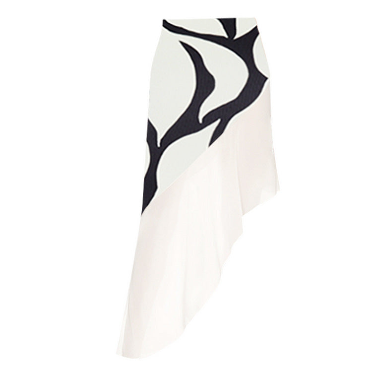 Damen Einseitiger Design Badeanzug mit voluminösen Rüschenelementen R&B