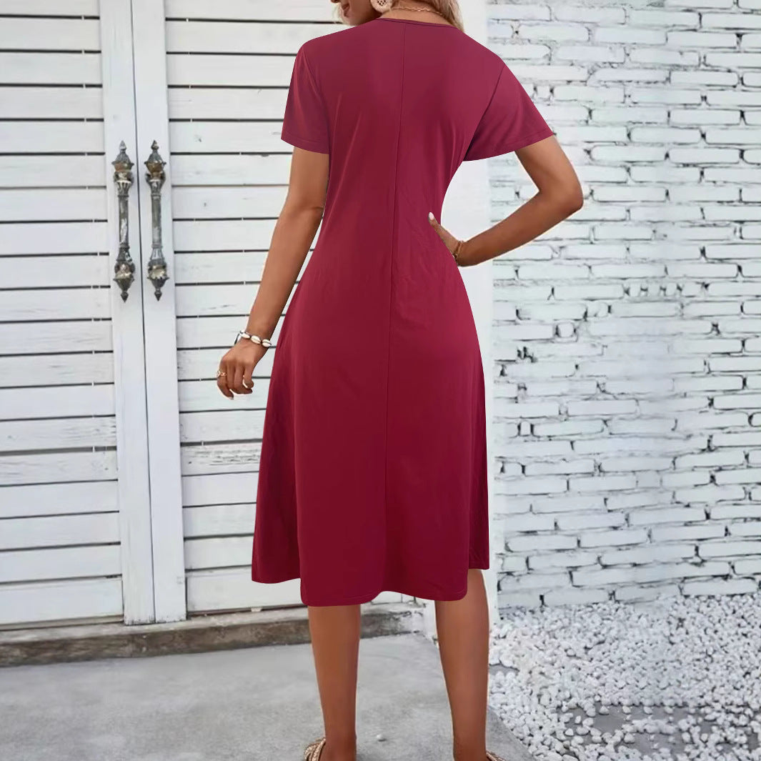 Damen Jumpsuit mit figurbetontem Wickeldesign und elegantem V-Ausschnitt R&B