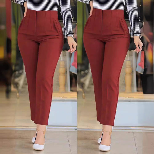 Damen Hochgeschnittener Schlank-Pant mit dekorativem Nähdetails R&B
