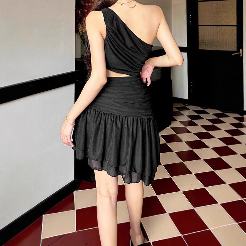 Damen Einseitiges Minikleid mit Cut-Out und Rüschendetails R&B