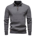 Herren Strickpullover mit modernem Zipper und strukturiertem Design