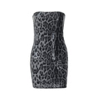 Damen Glamouröses Minikleid im Leopardenmuster mit Glitzereffekten R&B