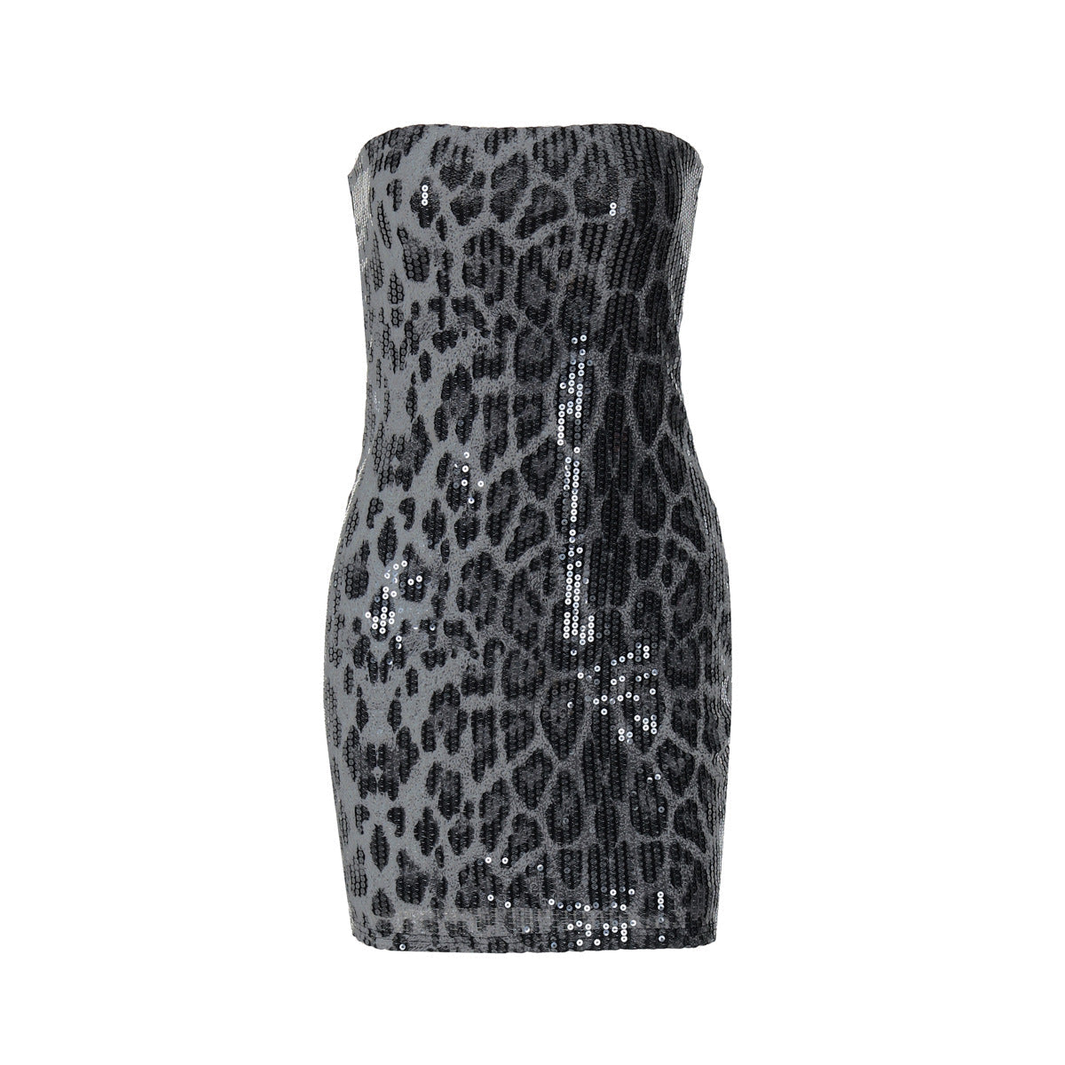 Damen Glamouröses Minikleid im Leopardenmuster mit Glitzereffekten R&B