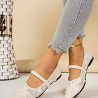 Damen elegante Ballerinas mit floralen Applikationen R&B