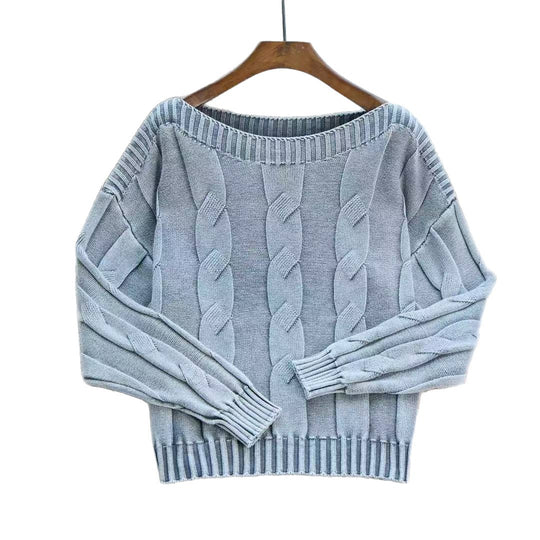 Damen Pullover im modernem Zopfdesign mit übergroßer Silhouette R&B