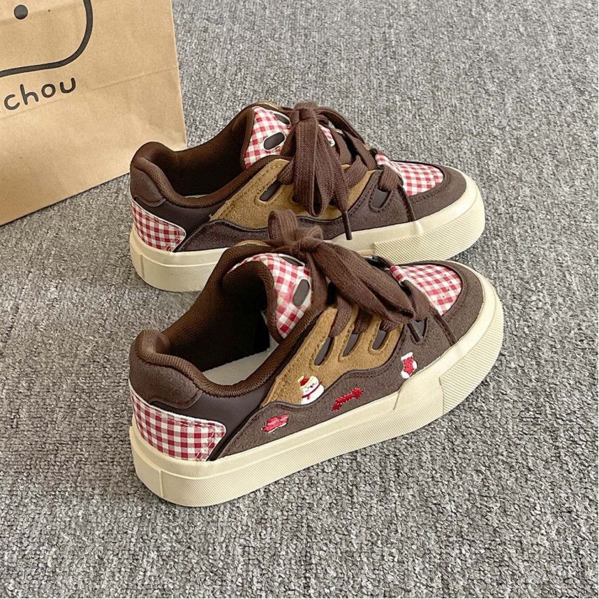 Damen Trendige Freizeitsneaker mit gemütlichem Innenfutter und einzigartigem Karomuster