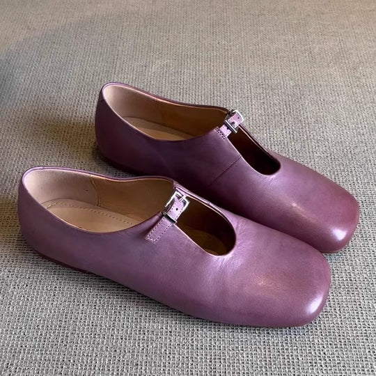 Damen elegante Mary Jane Schuhe mit modischem Riemen und weichem Leder R&B
