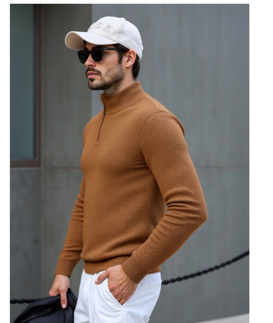 Herren Rollkragenpullover mit modernem Strukturdesign R&B