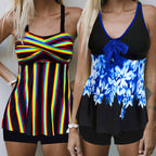 Damen Tankini-Oberteil mit verspieltem Floral-Design und sportlichem Schnitt R&B