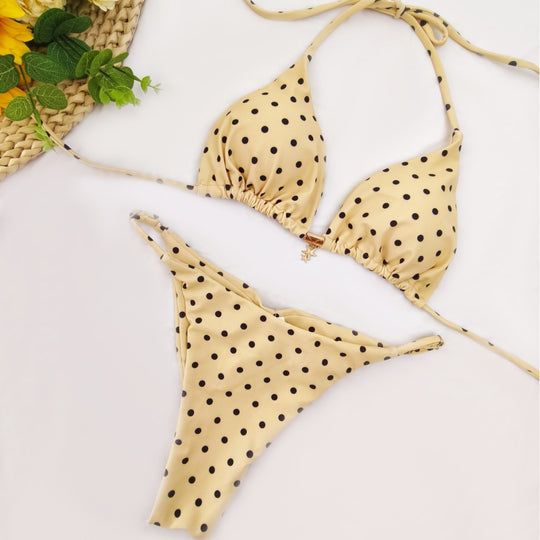 Damen Triangel-Bikini mit floralem Design und verstellbaren Trägern R&B