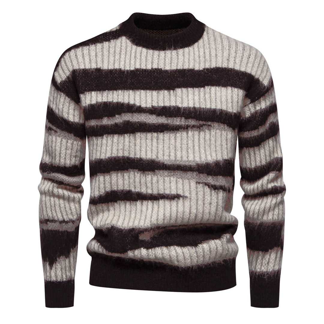 Herren modischer Strickpullover mit einzigartigem Streifenmuster R&B