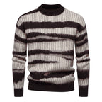 Herren modischer Strickpullover mit einzigartigem Streifenmuster