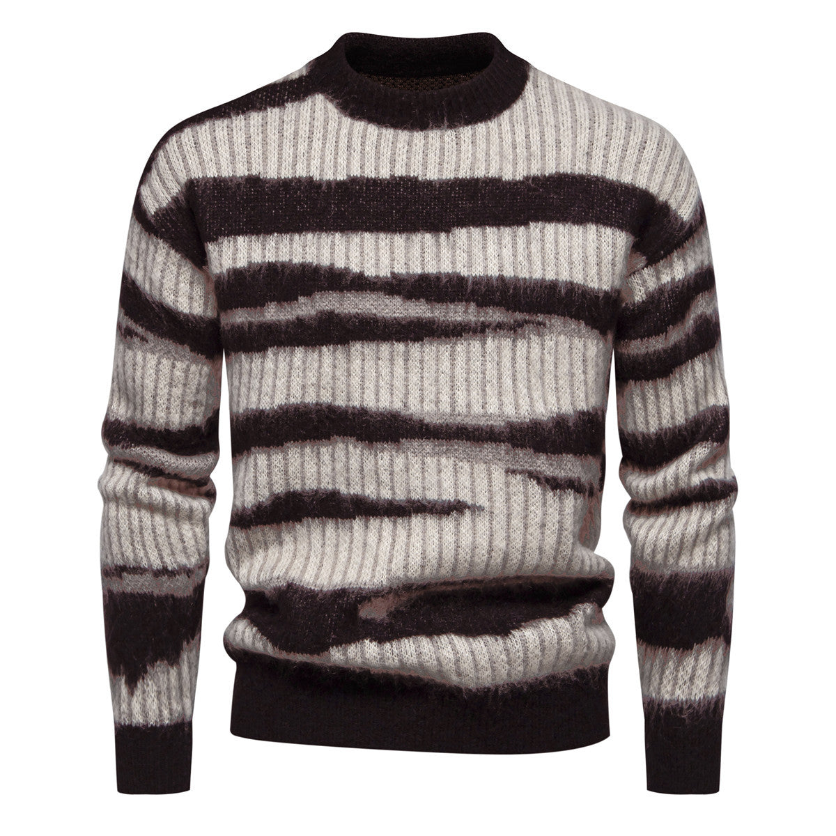 Herren modischer Strickpullover mit einzigartigem Streifenmuster