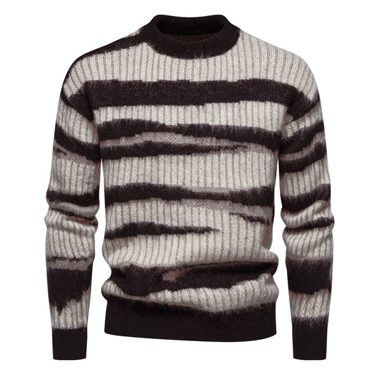 Herren modischer Strickpullover mit einzigartigem Streifenmuster R&B